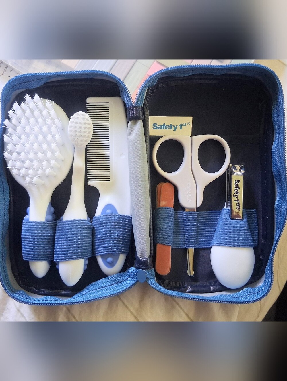 NWOT Safety 1st Baby Grooming & Healthcare Kit Blue Travel Case Infant Care Set